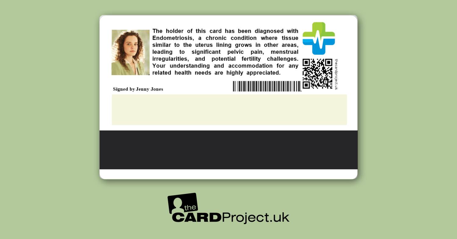 Endometriosis Premium Medical Photo ID Card  (REAR)